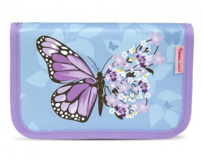 Tolltartó, klapnis, cipzáras, BELMIL "Purple Blue Butterfly", lila, pillangó