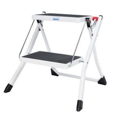 Fellépő, összecsukható, 2 lépcsőfokos, acél, KRAUSE "Picoly"